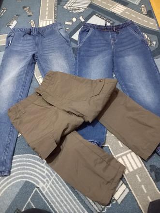 3x teplé nohavice, 128