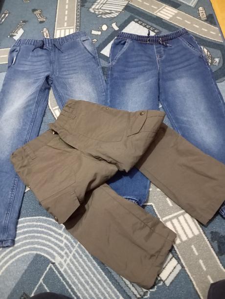 3x teplé nohavice, 128