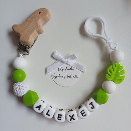 Retiazka na cumlík s karabinkou pre chlapčeka, 