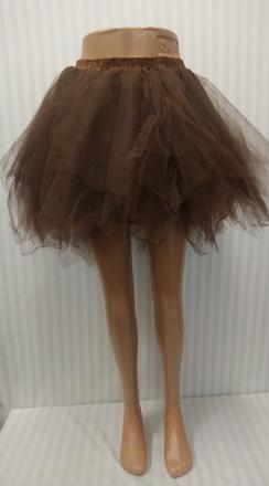 Dámska zlato hnedá asymetrická tylová sukňa, m-xl, l / m / xl