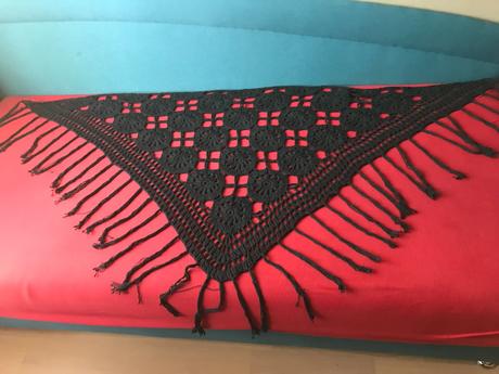 Prehoz hačkovaný, krasny,vel.180x125 cm, mango