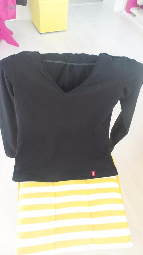 Elasticke cierne tricko s dlhym rukavom, esprit,s