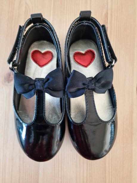 H&m lakované čierne sandálky s mašľou, veľ.25, h&m,25