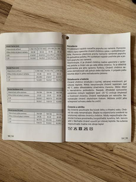 Chránič chrbtice etape backbone, 