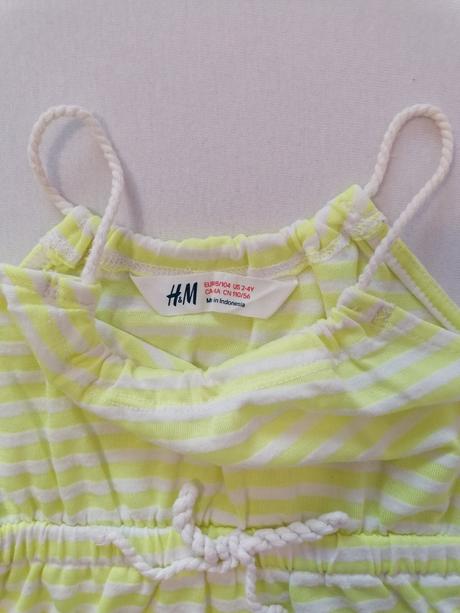 Bavlnene pasikave šaty, h&m,98