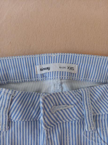 Modre pruhovane elegantne nohavice, sinsay,xs