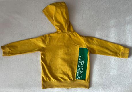 Tepláková mikina na zips benetton horčicová, benetton,104