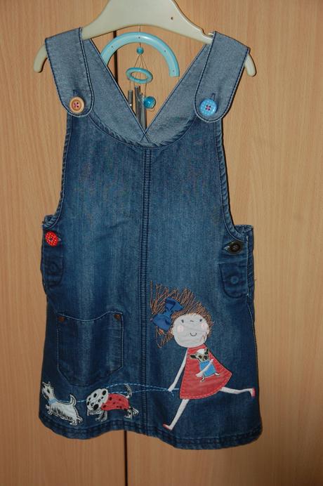 Riflová suknička s havkami, next,104