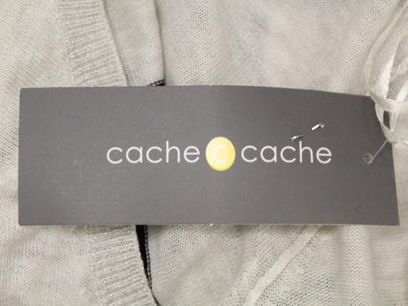 -biely prúžkovaný pulóver cache cache veľ. s, s