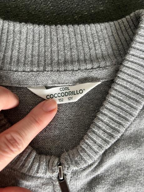 Sivý bavlnený sveter/mikina coccodrillo na zips, v, coccodrillo,152