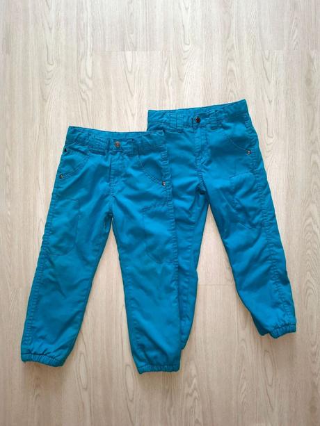 2x zateplené nohavice, lupilu,110