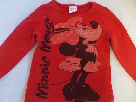 Červené tričko s minnie dlhý rukáv, disney,86