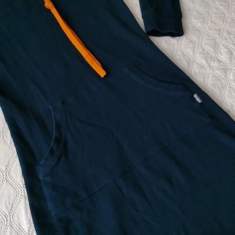 Slow fashion buga mikinové modré šaty s/xs, s