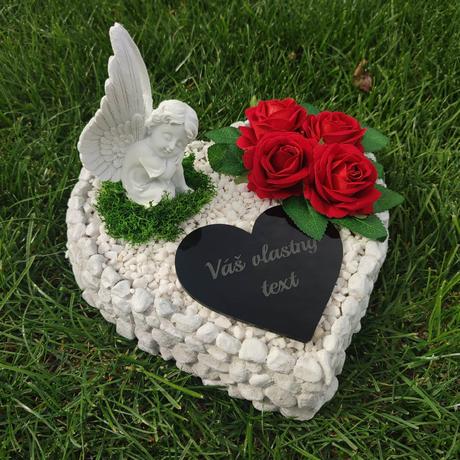 Srdce na hrob s anjelom,