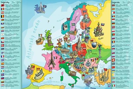 Puzzle mapa európy,