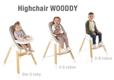 Stolička rastúca wooddy, 