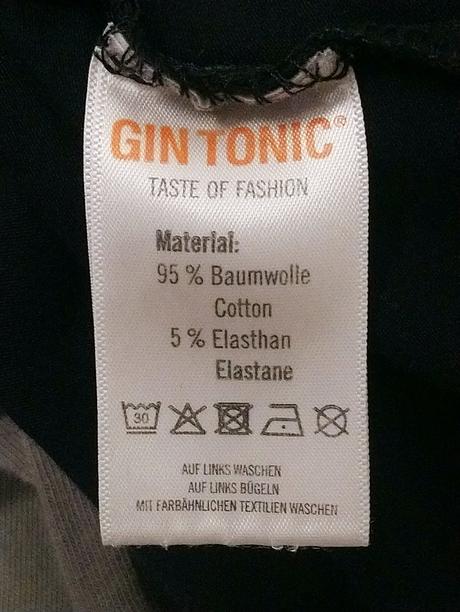 Pánske elastické čierne tričko, gin tonic, m, m