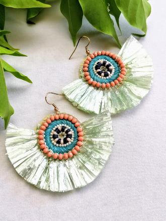 Bijou brigitte - raffia letné náušnice, bijou brigitte