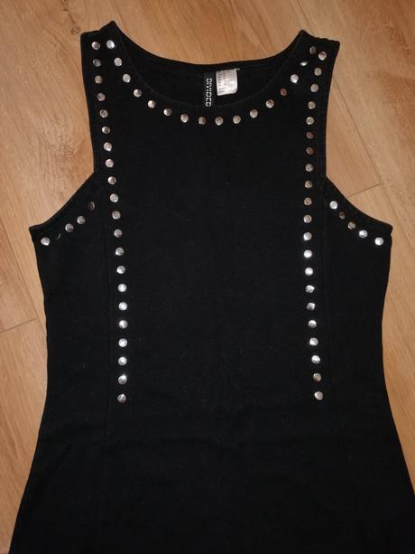 Čierne šaty s cvokmi, h&m,38