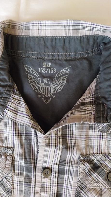 Športová károvaná košeľa s krátkym rukávom., 152