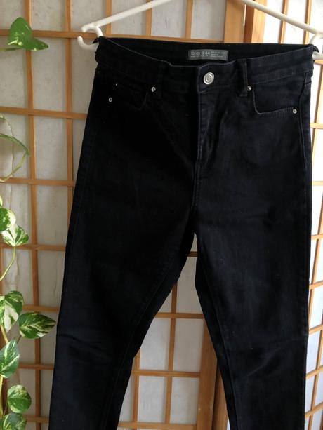 Čierne rifle s vysokým pásom/ čierne džínsy, denim co,m