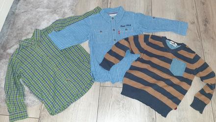 Košele, pulovrík pompdelux, levis, benetton, 104–116
