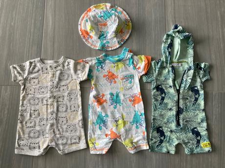 Opaľovačky/letné overaly next carters 3ks 9-12m, next,74