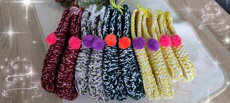 Handmade pletené papučky, 35