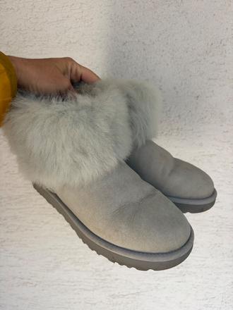 Ugg sive zimne kozene cizmy s velkou kozusinou, ugg,38