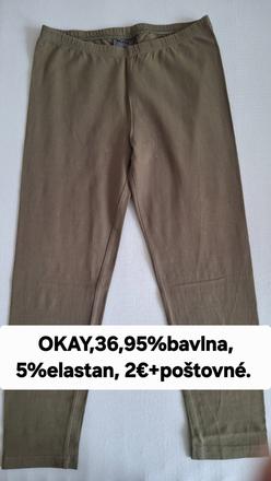 Dámske zelené khaki leginy okay, okay,36