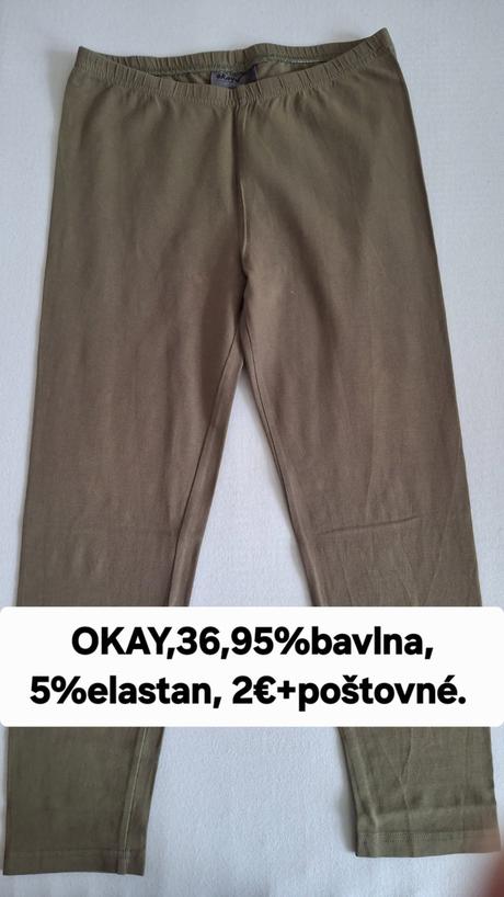 Dámske zelené khaki leginy okay, okay,36