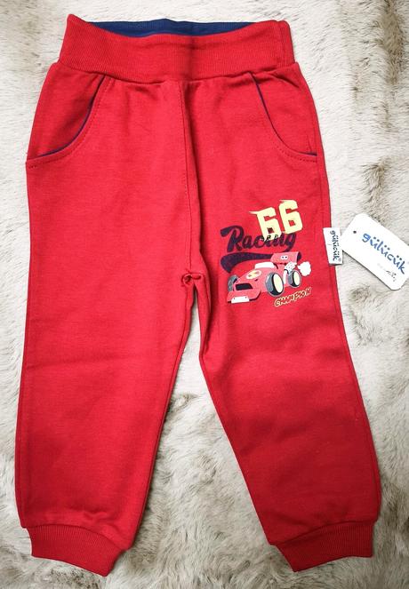 Bavlnené tepláky červené, 80 - 170