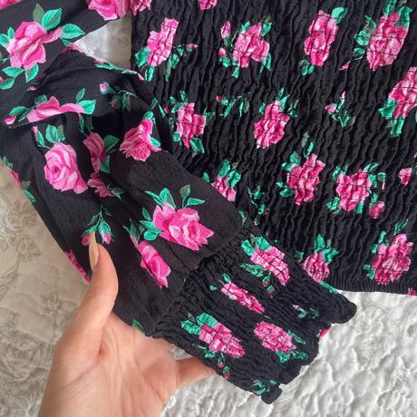 Kvetinový komplet sukne a topu, bershka,s