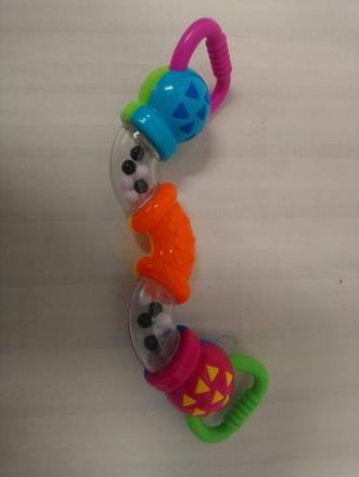 Hrkálka - hryzátko zig zag oranžovo žltá, 21 cm, 