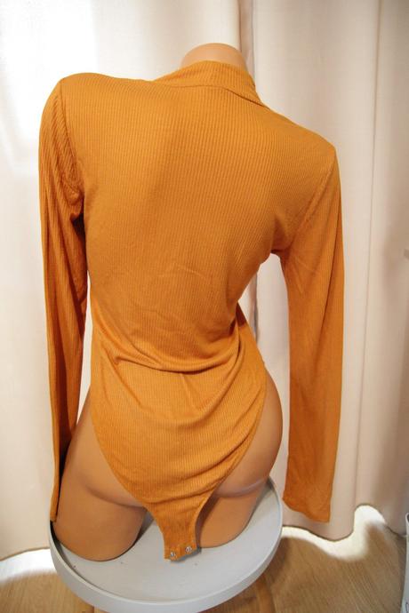 Horčicový rolákový body top, m, m