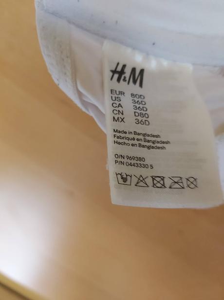 Podprsenka  biela 80d, h&m,80d