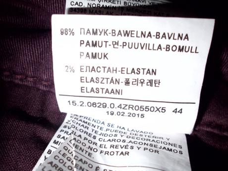 Chino s elastanom, benetton,l