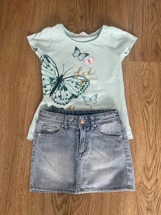 Riflová sukňa h&m 122, h&m,122