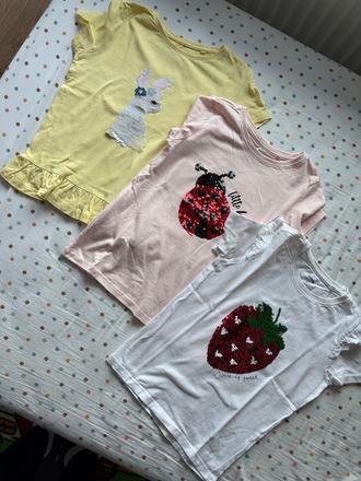 Dievčenské tričká 3ks, sinsay,116