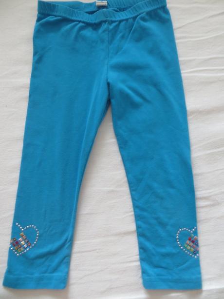 Legíny tyrkysové  so srdiečkami legíny, 110