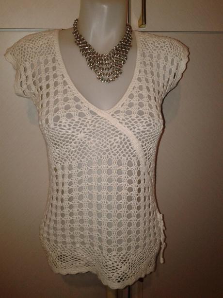 Biely háčkovaný top veľ. s, george,s