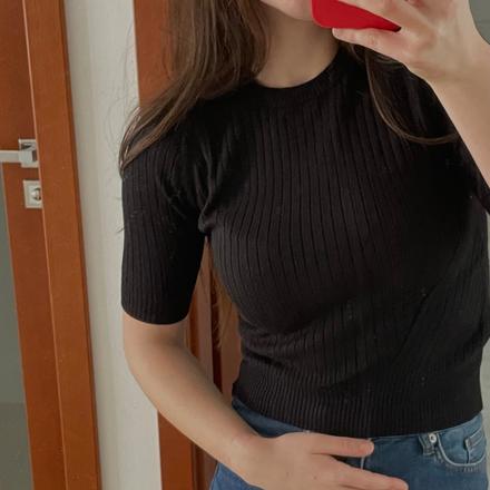 Rebrovaný sveter s krátkym, xs