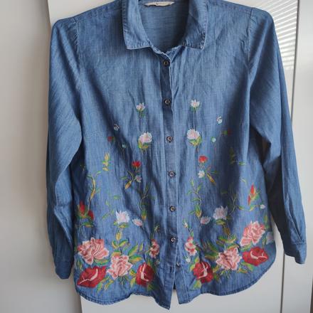 Vyšivaná riflová košeľa super stav, tu,42