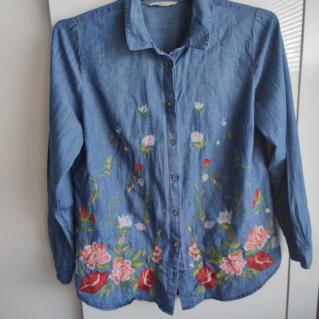 Vyšivaná riflová košeľa super stav, tu,42