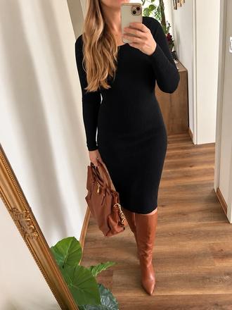 Úpletové slim šaty, bershka,s