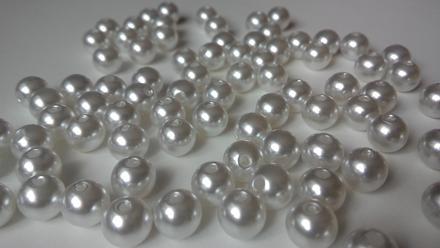 Perličky 10 mm snehovo biele, 