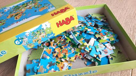 Puzzle haba mapa sveta, ako nové, 