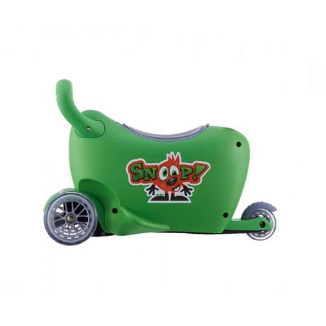 Detské odrážadlo s vodiacou tyčou snoop 3v1 green,