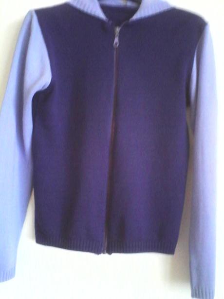 Úpletový sveter s kapucou na zips 152/158, 152