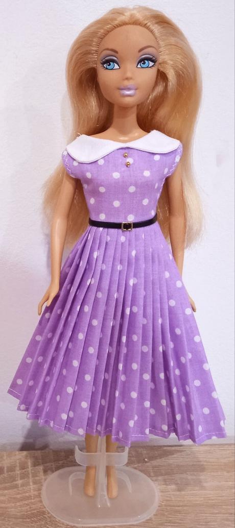 Plisovane šaty pre barbie, 